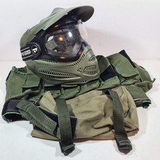 Proto Adult Paintball Protection Full Face, Ear & Eye Goggles. with Ammo Belt.