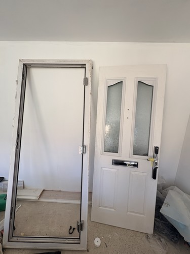 White modern front entrance - front,