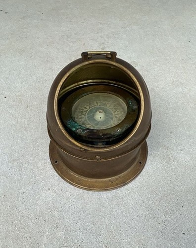 Vintage nautical brass ship - vintage,