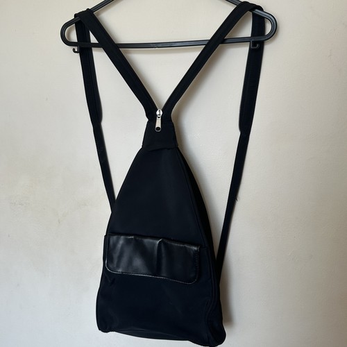 Black zip sling - zip, backpack