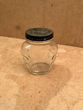 Vintage Embossed Glass Brylcreem Jar/Bottle With Lid - Engraved on Bottom