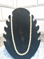 Classic Faux Pearl Necklace 30" Strand Elegant Costume Jewelry Vintage Look