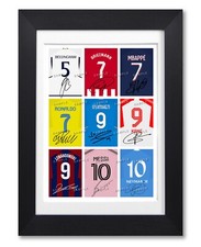 MESSI RONALDO NEYMAR MBAPPE KANE  SIGNED POSTER PRINT PHOTO AUTOGRAPH SHIRT GIFT