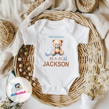 Personalised Baby Vest, Baby Name Announcement, Baby Boy, New Baby Name
