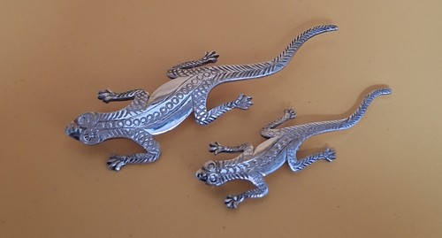 Silver vintage lizard - 2,