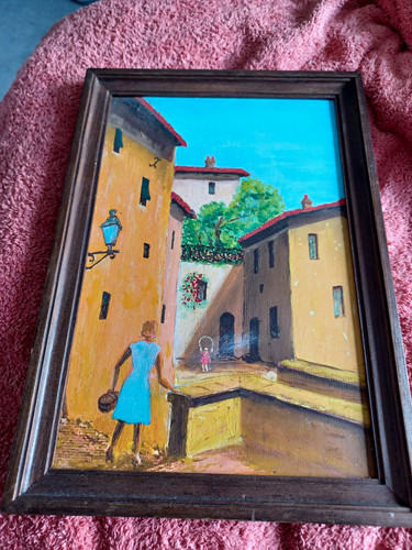 Small framed street scene - small,