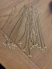 Job Lot 13 Gold Tone Cross