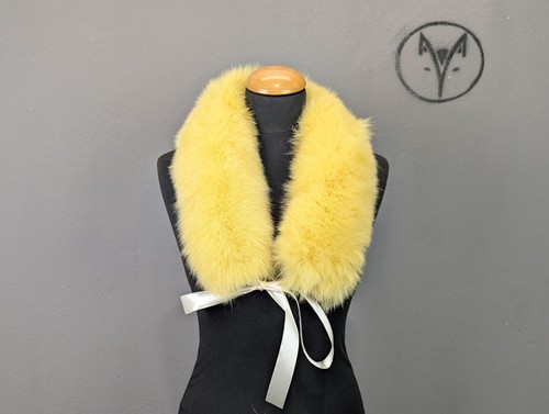 Fur fox collar with ribbons - fur,