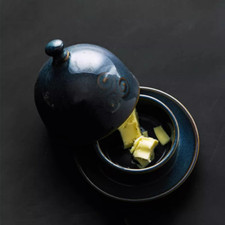 2XPorcelain Mini Butter Dish