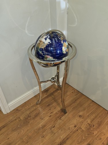 Large gemstone world globe - large,