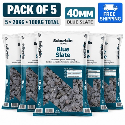 40mm blue slate chippings pack - blue,