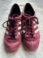 adidas Burgundy Suede Hamburg Trainers Size 6 UK 39.5 EU