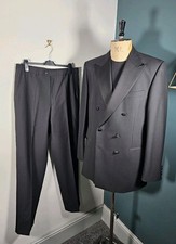 Aquascutum Tuxedo Suit Men's 42L Double Breasted Dinner Evening - Trousers 34x33