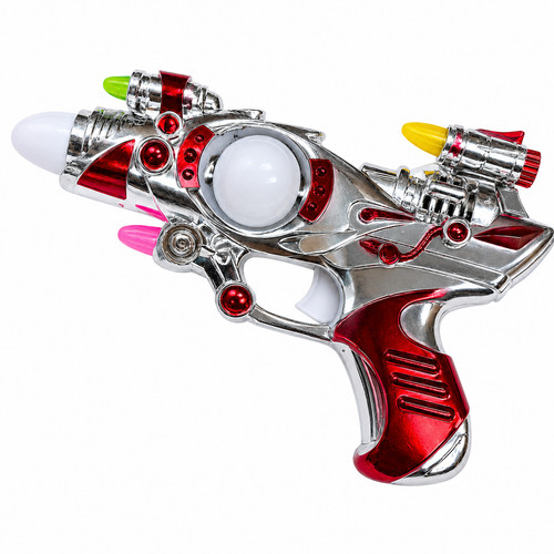 Red flashing space gun blaster - gun,