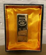  RETRO Unique Design Gas Lighter SUISSE 10 OZ FLASH GOLD 999.9 BNIB