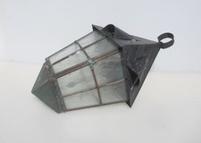 Large Antique Copper Lantern Light Lamp Glass Ceiling Light Brass Porch 19"H