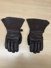 Vintage Brown Leather Motorcycle Gauntlets - READ DESCRIPTION 