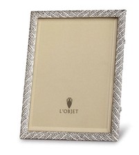 L'Objet Deco Twist Pave Frame 5x7 Platinum Plated, White Swarovski Crystals