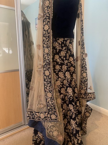 Bridal navy blue lengha choli - bridal,