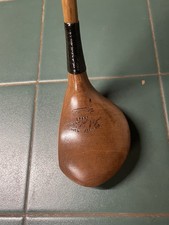 Hickory Golf Club LH Large Head Brassie 12 Deg D3 Jas H Frew Leeds Firm Shaft