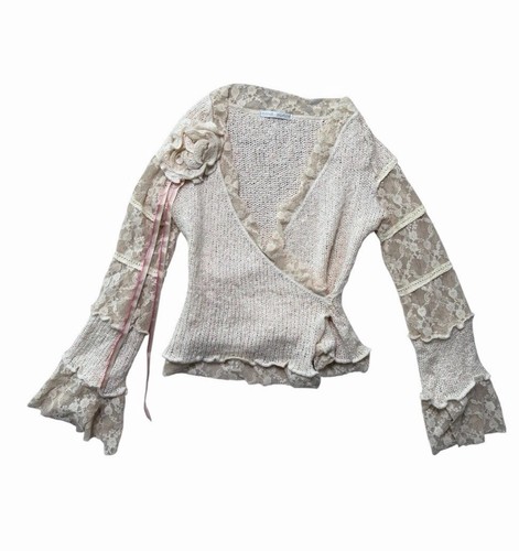 Zone bleue vintage lace knit - vintage,