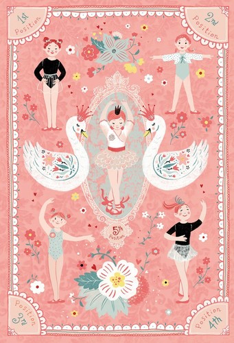 Ballerina swans pink - ballerina, 30"