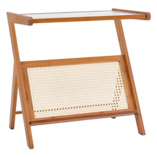 Bamboo Glass Side Table