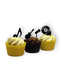 Cake Toppers Music Note Themed 30 Stand Up Edible Wafer Paper Decorations