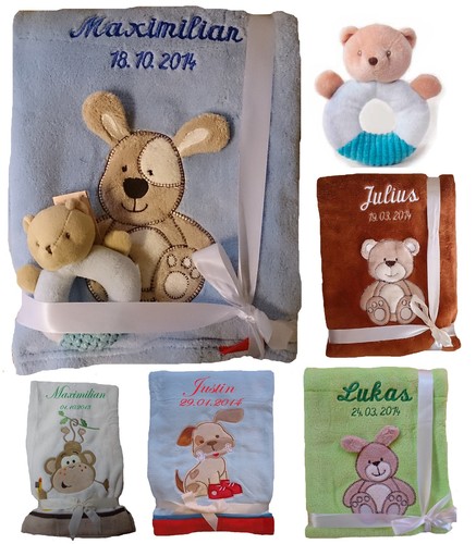 Baby blanket embroidered - blanket, with