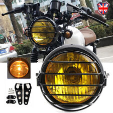 6.5" Retro Motorcycle Headlight Grill Side Mount Cover w/ Bracket for Cafe Racer