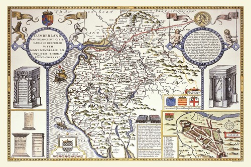 Old map cumberland 1611 - of, by
