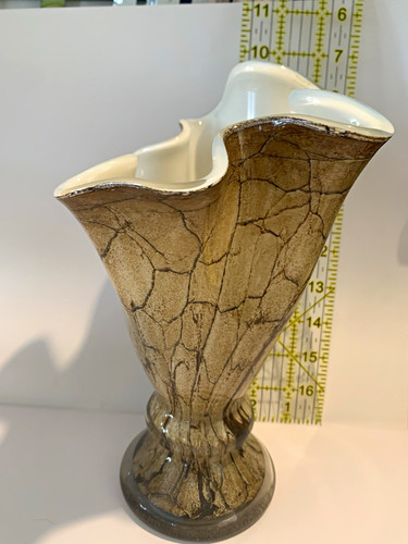 Cello glass handkerchief vase