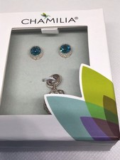Chamilia Sterling Silver Earrings and A Charm. Brand New.
