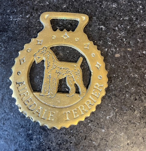 Airedale brass horseshoe - airedale,