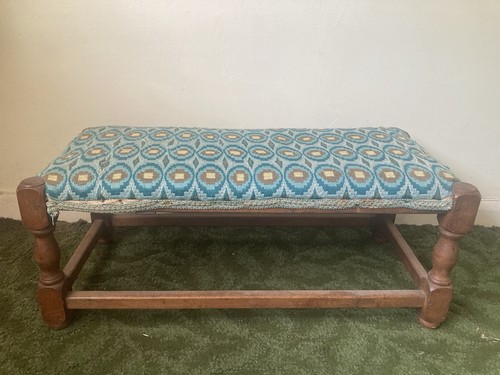 Footstool tapestry top - tapestry,