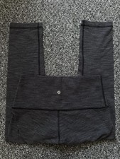Lululemon Wunder Under Crop Leggings Size US 8 UK 12 Black Grey Pattern