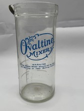 VINTAGE OVALTINE MIXER GLASS MEASUREMENT MIXING JUG GLASSWARE COLLECTIBLE