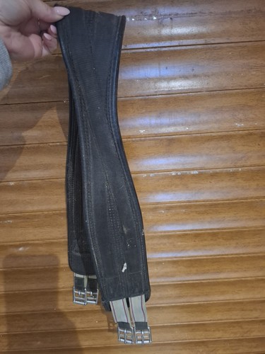 Black leather girth - leather, inch