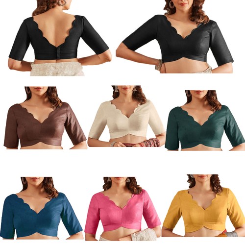 Way2like scallop neck linen - scallop, v-neck