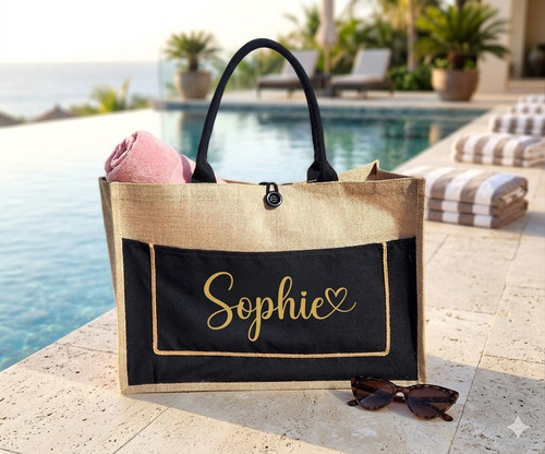 Custom jute tote bag - jute, for