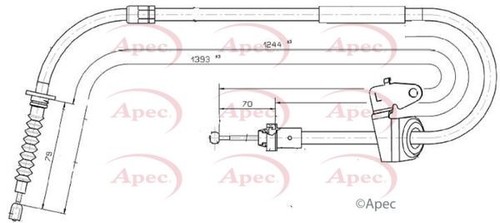 Apec rear left brake cable - left, for