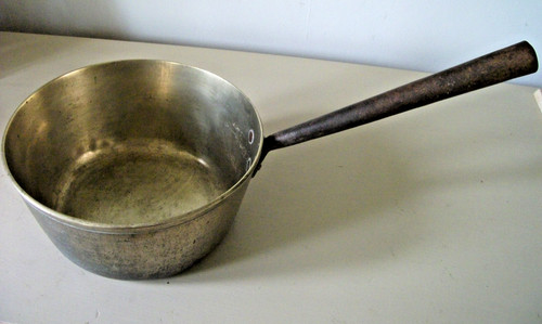 Vintage heavy brass sauce pan - brass,