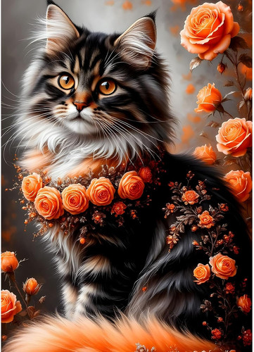 Black cat diamond painting - cat,