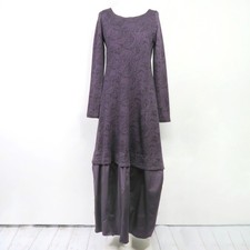 Out Of Xile Dress Jacquard Layered Long Lagenlook Layering Purple Womens Sz 4