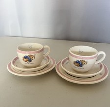 Wedgwood Peter Rabbit Child's Tea Set - 2 Teacups, 2 Saucers & 2 Plates VGC