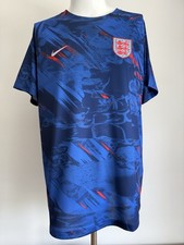 England Nike Training Warm Up Shirt Top World Cup Qatar 2022 Blue Red Size XL
