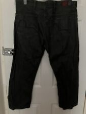 Mens Evisu Faded Black Jeans 36 waist 22.5” Inside Leg Altered Custom Cut Short