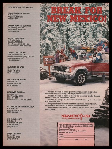 1986 new mexico ski - mexico, trip