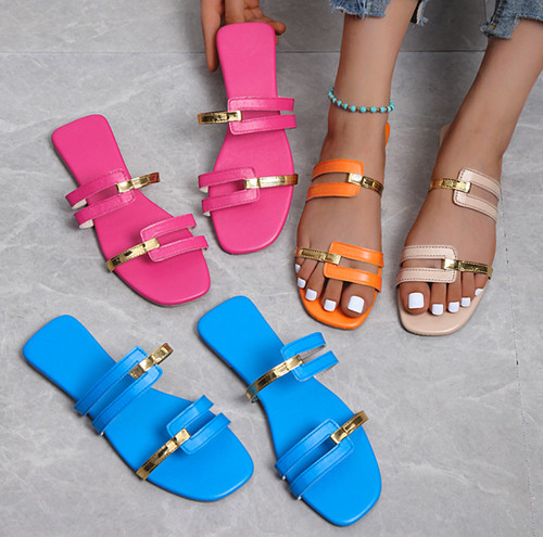 Summer ladies square toe - summer, flat