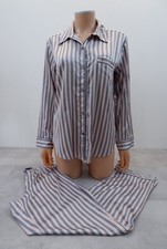 Victoria Secret Womens Satin Striped Pyjamas Pjs Size S Small Top And Bottoms